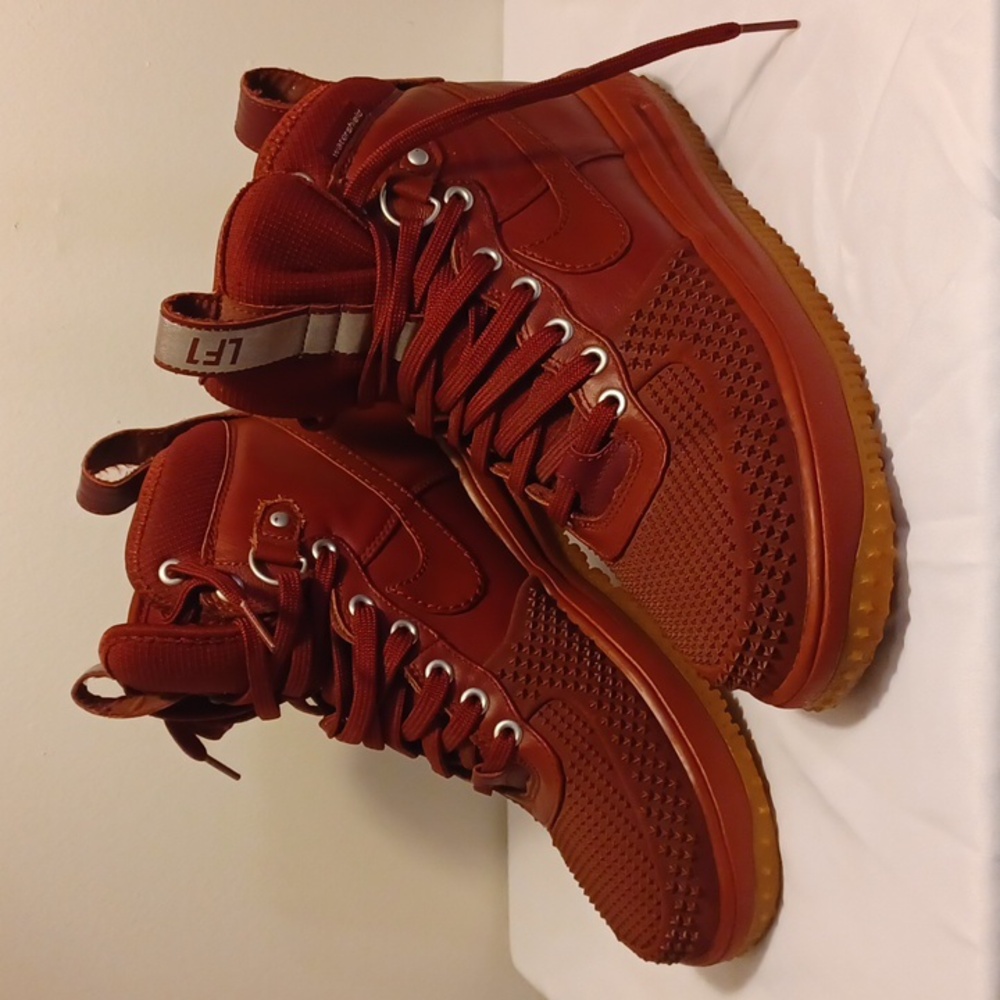 MEN'S NIKE LF LUNAR FORCE 1 DUCKBOOT MAROON SIZE 8 - Picture 2 of 10